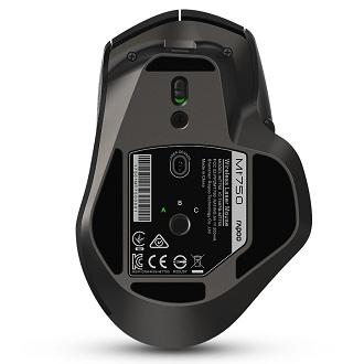 Rapoo MT750S Rechargeable Multi-mode Wireless Mouse Bluetooth 3.0/4.0 2.4GHz Switch Among 4 Devices Connect, 10m working range, Adj. 3200 DPI,9 buttons,. 