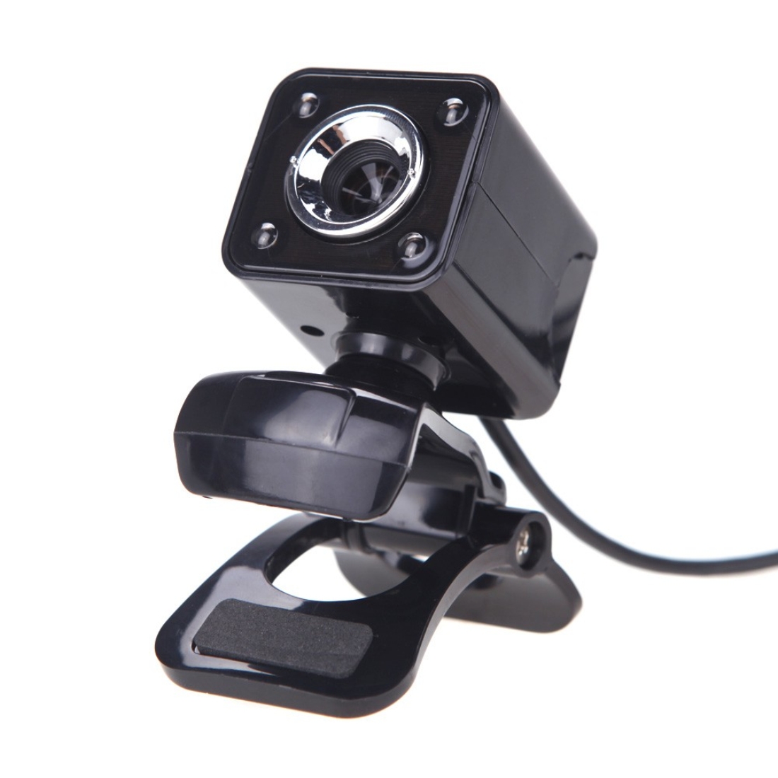 A862 360 Degree Rotatable 480P WebCam USB Wire Camera with Microphone & 4 LED lights for Desktop Skype Computer PC Laptop, Cable Length: 1.4m. 
