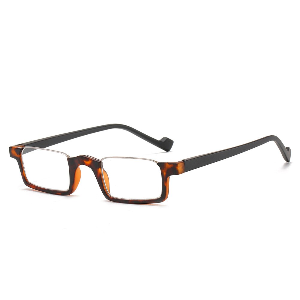 Fashion Rectangular Reading Glasses Anti Blue Half Rim Presbyopic Eyewear Inverted Magnifier Flexible Reader +100 +250 +300 +350. 