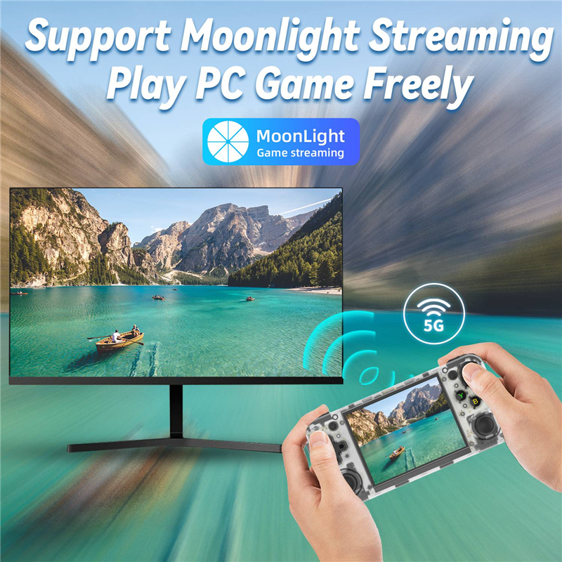 RG35XX H Retro Game Console Handheld Game Console 64G H700 Support Wireless/Wired Controller 5G WIFI HD TV Output A. 