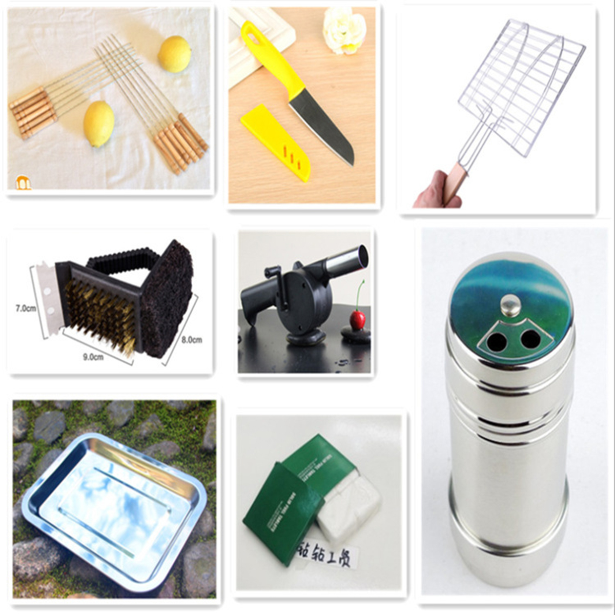Grilled Fish Rack Iron Wire Widened Handle Chrome Plating Process Outdoor Barbecue Utensils. 