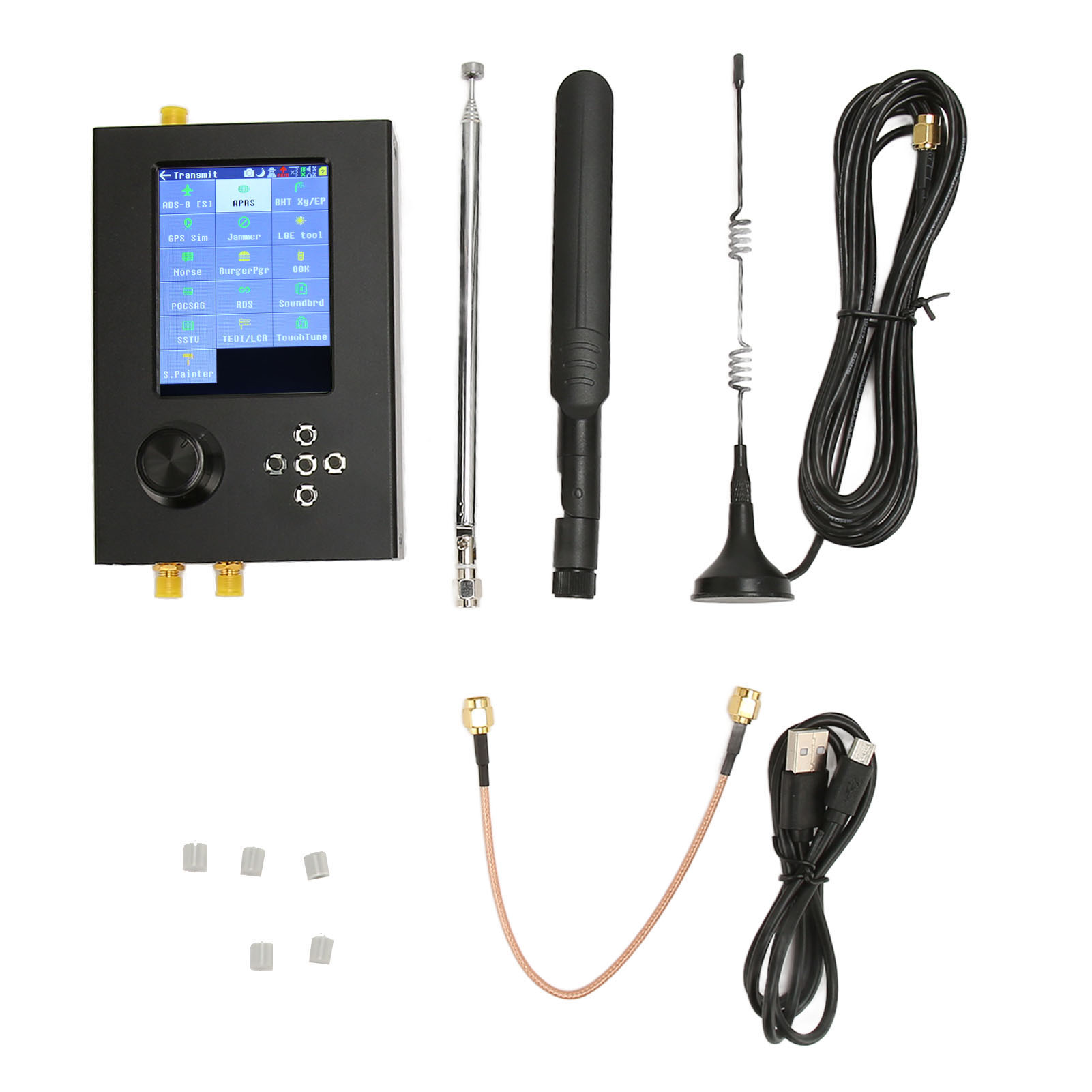 H2 SDR Radio Receiver Full Function 1MHz‑6GHz TXCO 3.2 Inch LCD Touch Screen Software Radio Receiver