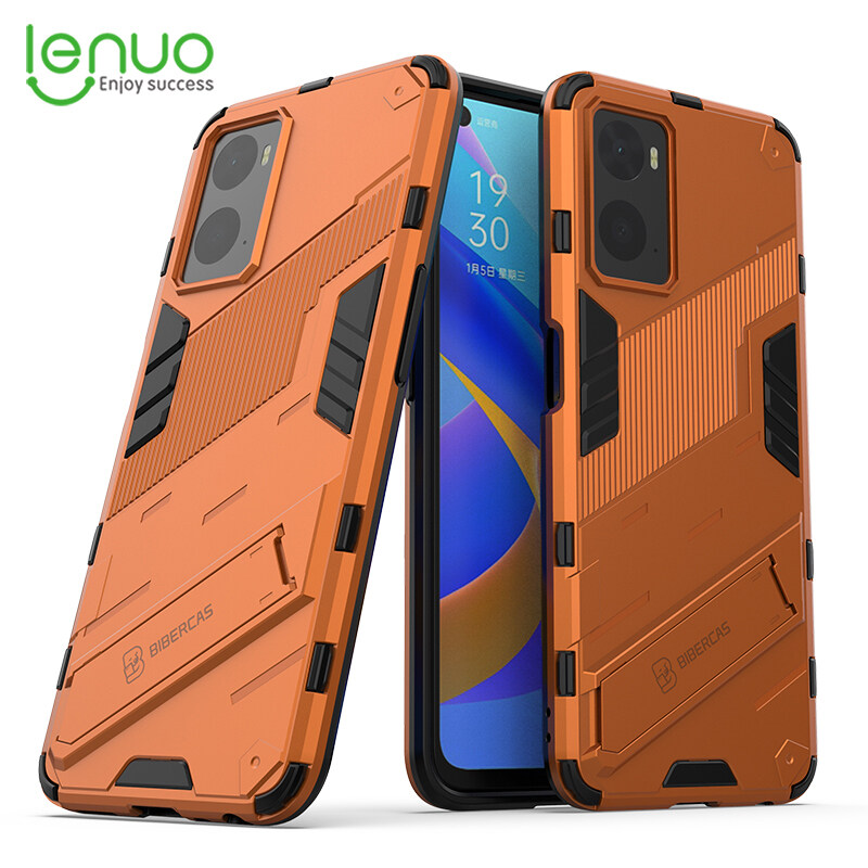 Lenuo Punk-Casing For Oppo K10 4G / A36 / A76 4G / A96 4G / Realme 9i Back Cover Eight-Color Anti-Fall And Anti-Slip Phone Bracket Lens Protection Cover Lovers Case. 