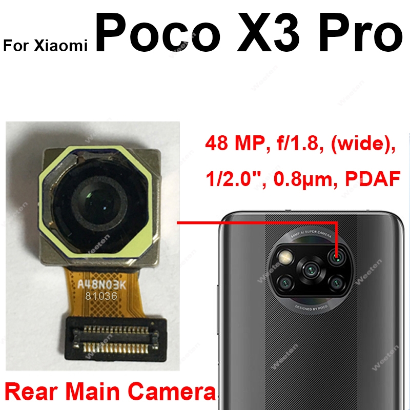 Front Rear Camera For Xiaomi Poco X3 Pro X3 NFC Main Back Front Samll Facing Camera Flex Cable Parts. 