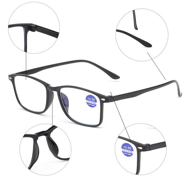 Anti Blue Light Premium Unisex UV Protection Sunglasses With (+2.50)Power-Men And Women Fashionable Reading Glasses-Blue Light Eye Protection Blue Ray Spectacles. 