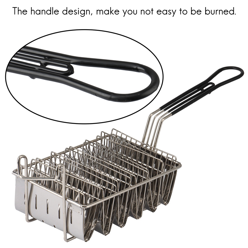 Taco Fryer Basket, Taco Shell Fryer, Holds 6 Shells Deep Fryer Taco Holders Basket with Grip Handle Taco Holder Stand. 