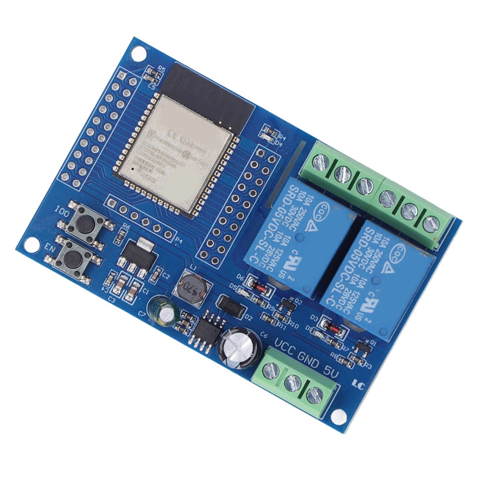Relay Board, Relay Module DC5-60V Reset Button Output Switch Signal PCB Copper Board Easy Using for Secondary Development Learning. 