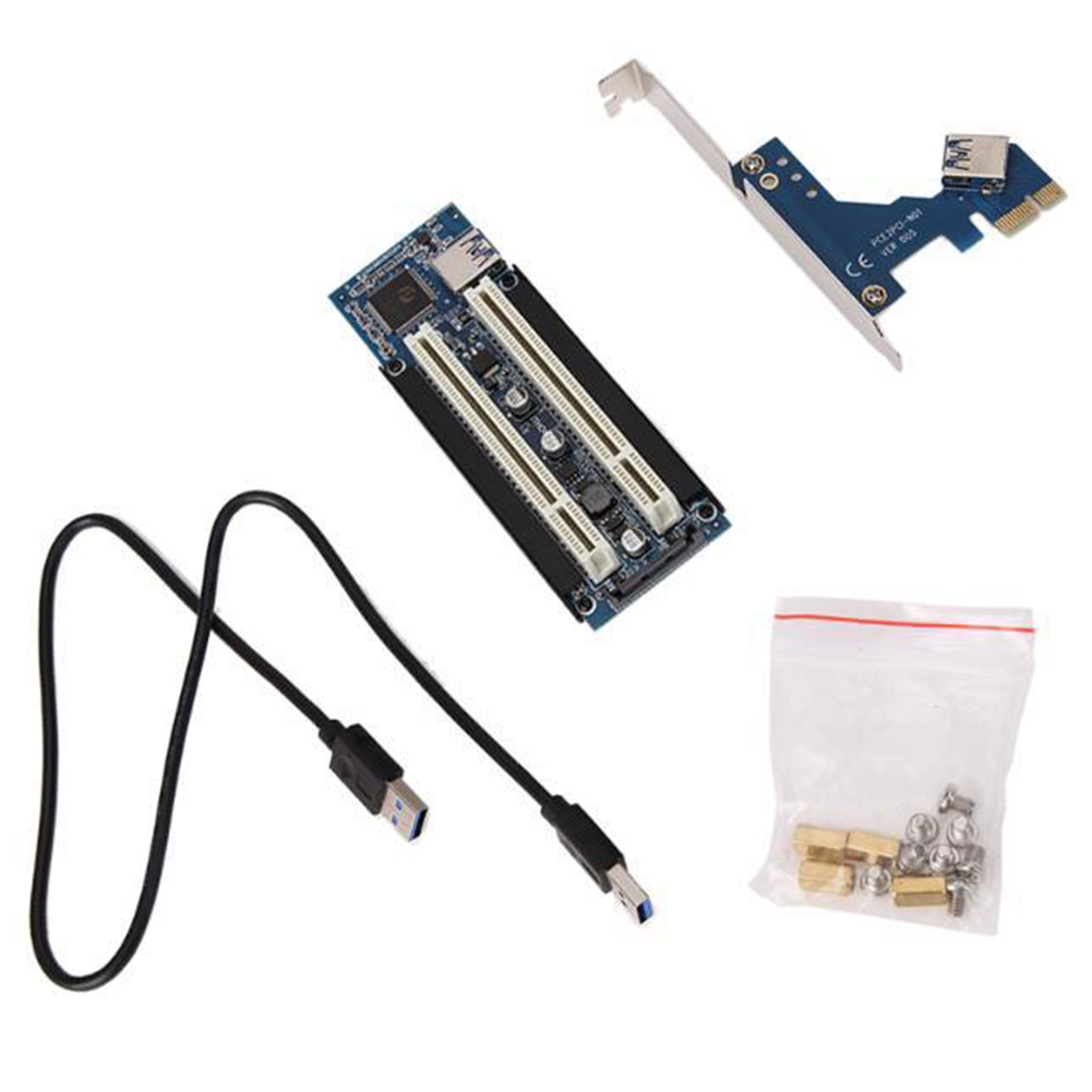 1 Piece PCIE to 2 PCI Slot Support Capture Card Golden Tax Card Sound Card Parallel Port Card. 