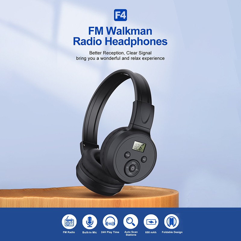 【FUPANG】portable FM radio receiver 3.5mm wired headset radio earphone receiver. 