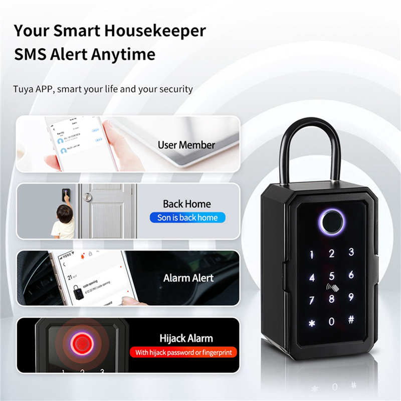 2X Key Cabinet with Code, Key Safe for Outdoor/Indoor Key Safe Fingerprint for Home/Garage/Office (Bluetooth). 