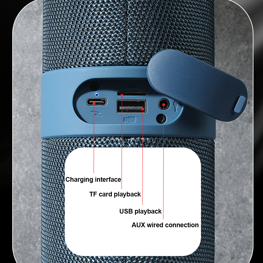 TG671 Bluetooth Speaker Portable TWS Wireless Subwoofer Dual Bass FM Radio AUX TF USB Outdoor Running Climbing Music Loudspeaker. 