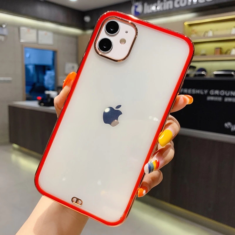 iPhone 12 Pro Transparent Case Ultra Thin Colorful Soft Silicone Frame Back Cover