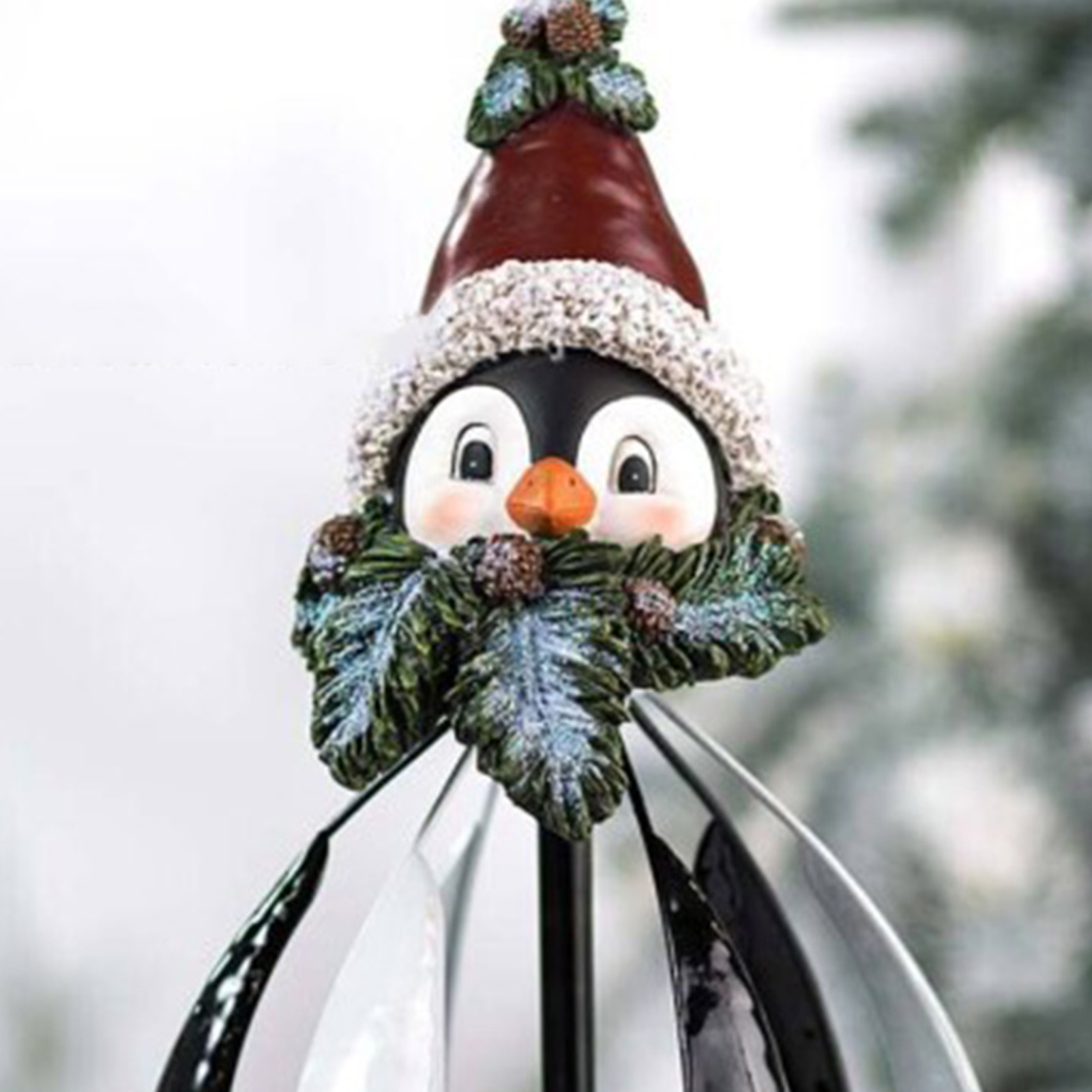 Beautiful Snowman Shape Wind Spinner Decor Christmas Style Vivid