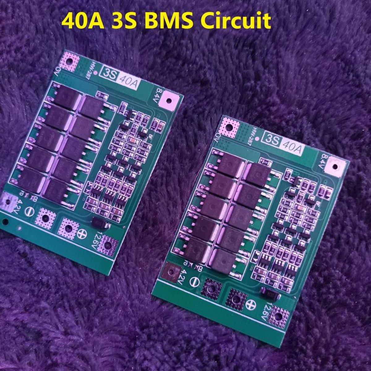 40A 3S BMS Circuit 12V 40A Protection Circuit 12V BMS 40A 11.1V 12.6V 18650 AA AAA Lithium Battery Charger Board 3S 40A BMS Circuit 12V BMS Battery Management System
