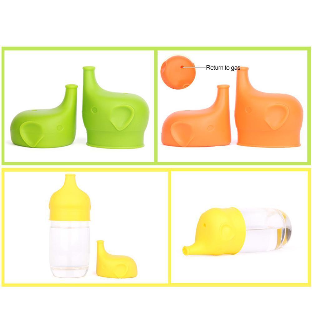 niceEshop Baby Sippy Cup Lids, 3/5PCS Spill Proof BPA Free Elephant Baby Universal Sipper Silicone Toddlers Sippy Lids Fit for Cup Size 2.17''-3.54''. 