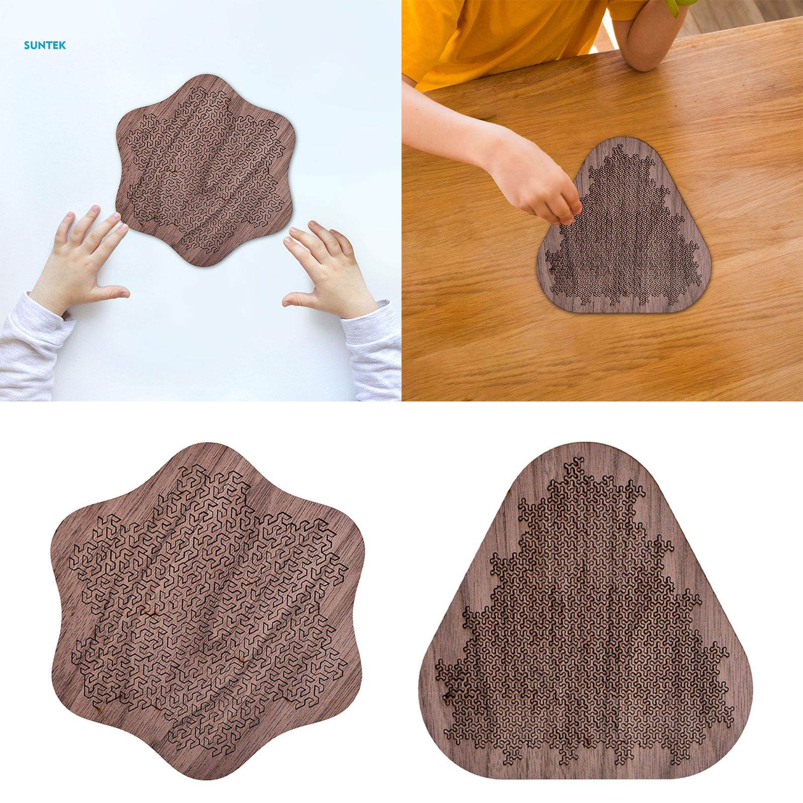 Torched Mind Bending Wooden Jigsaw Puzzle Hexagonal Puzzle for Adults Kids Hexagon. 