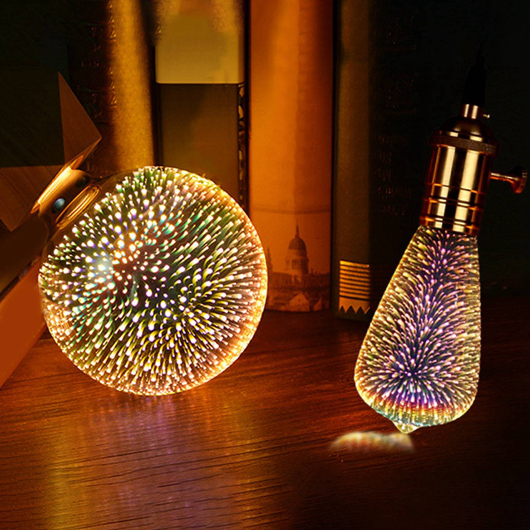4X LED Infinity 3D Firework Effect LED Bulb LED Light Bulb Decoration Lamp 85-265V E27 Holiday Lights,A60. 