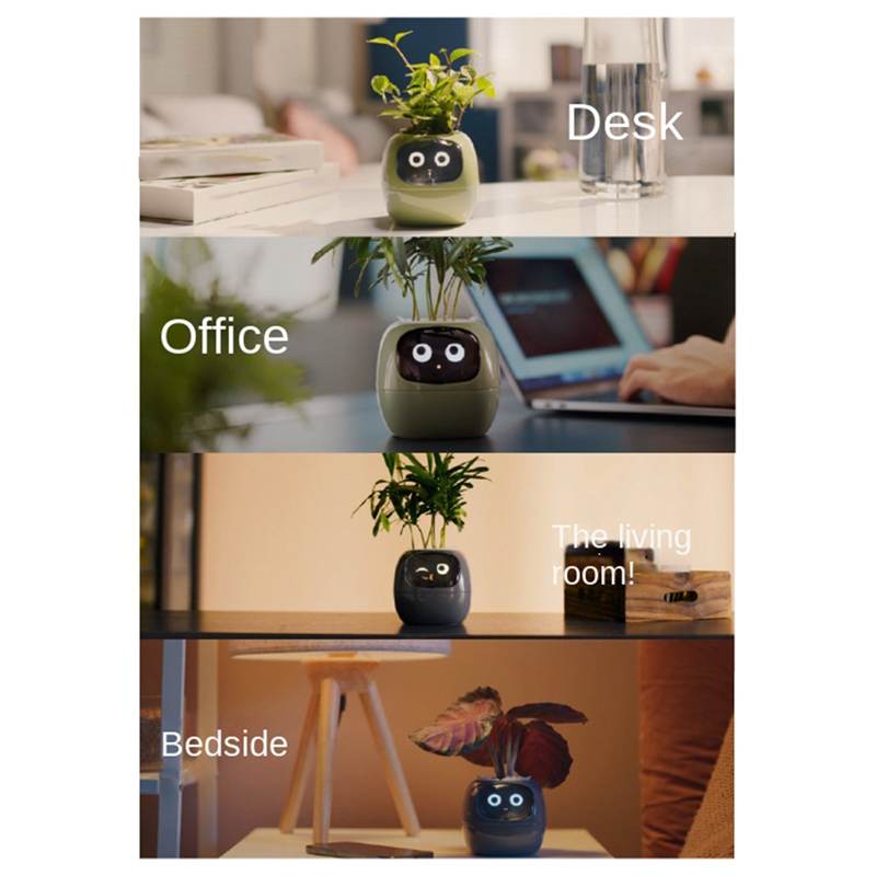 Ivy Smart Planter,USB Rechargeable Indoor Small Flower Pot for Indoor Decoration Make Raising Plant Easy and Fun White. 