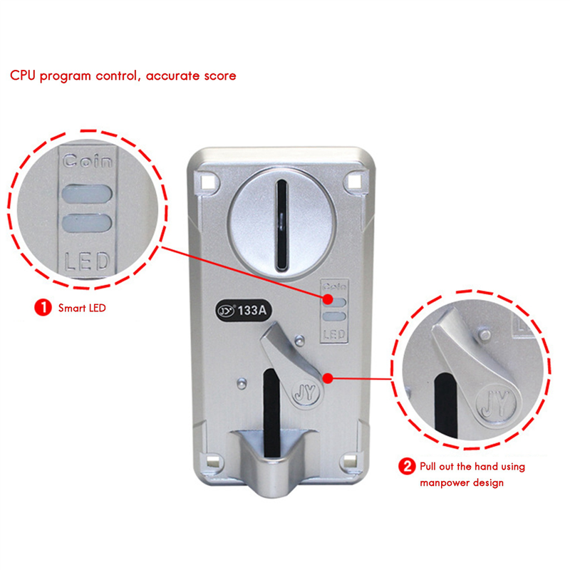 5X Coin Acceptor Coin Pusher JY133A CPU Arcade Coin Selector for Vending Machine Arcade Game Ticket Exchange. 