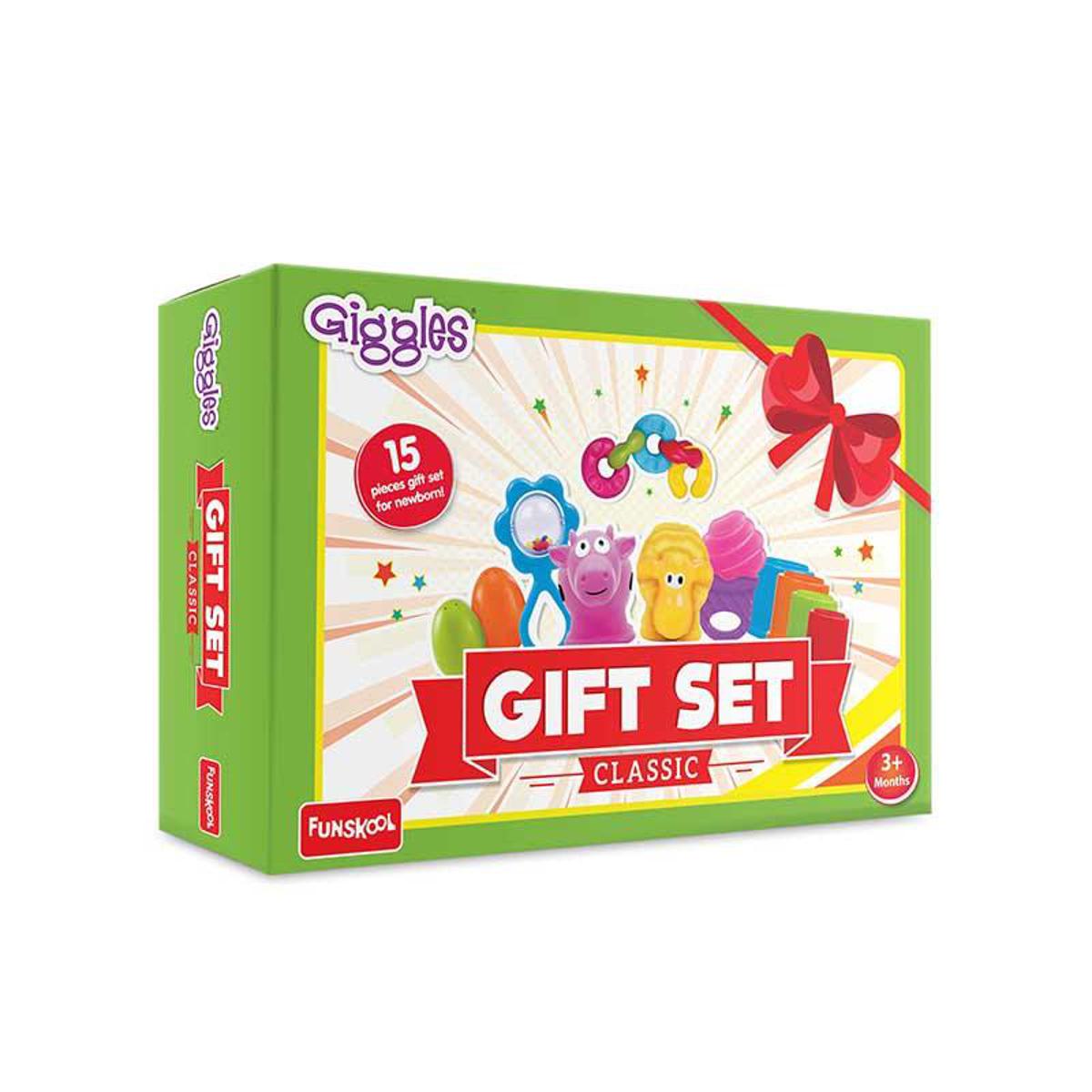 FUNSKOOL Giggles - Gift Set Classic Stack Nest Link Squeakers Teether Rattle Kids Playset