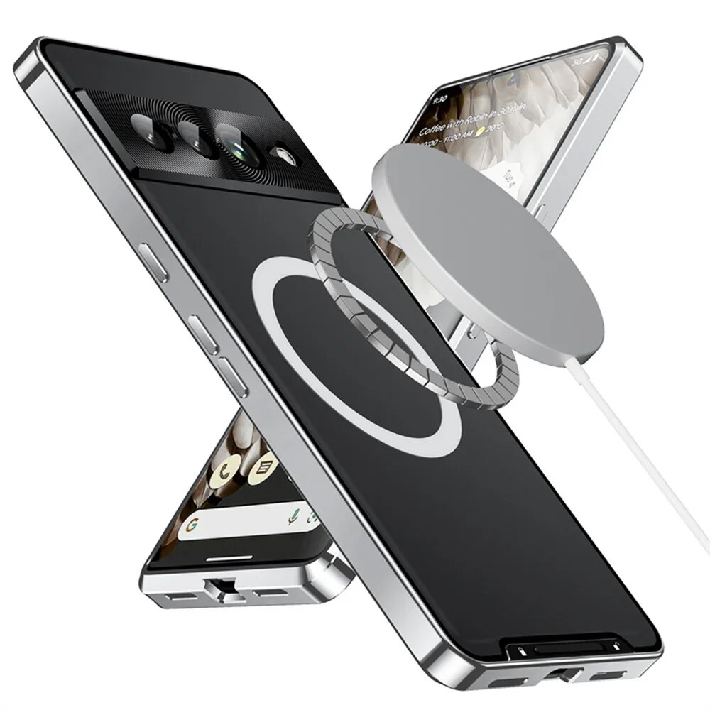 Shockproof Metal Armor Case For Google Pixel 8 Pro 7Pro Case Magsafe Aluminum Frame Matte PC Cover Funda For Google Pixel 7 Case. 