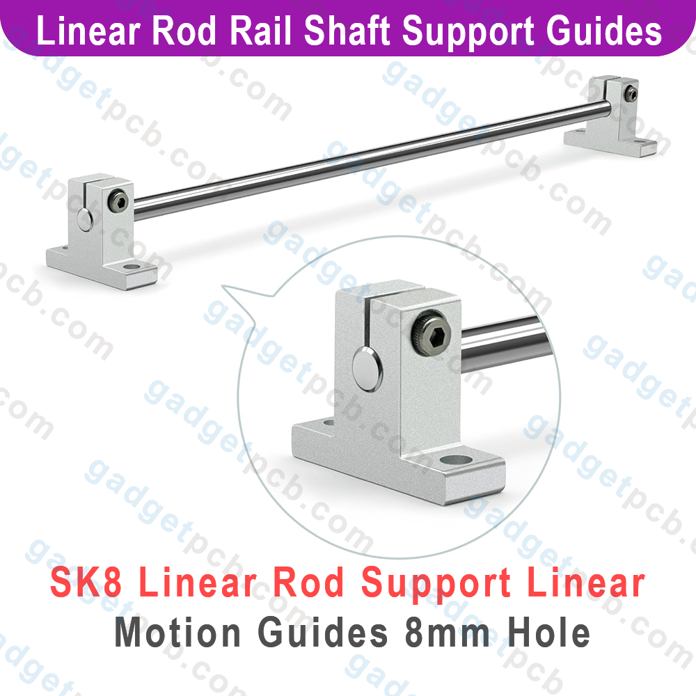 SK8 Linear Rod Rail Shaft Support Linear Motion Guides 8mm Bore for SK8 Shaft Support SK8 Linear Motion Slide Rail Guide Blocks 8mm Hole Shaft Table CNC SK8 Bracket for CNC 3D Printer Parts. 