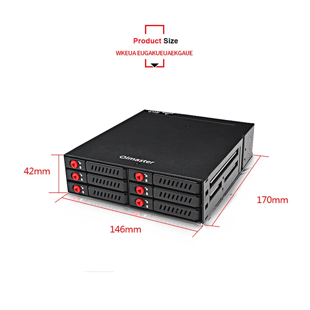 OImaster 6 Bays Mobile Backplane Support 2.5'' SATA HDD SSD Hard Drive with Cooling Fan Locker Hot-swap 6Gbps Transmission for PC 5.25’’ Drive Bay. 