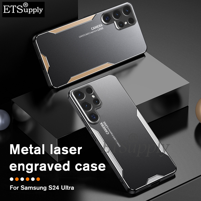 Phone case Samsung Galaxy S24 Plus 24 Ultra Aluminum Metal Matte Cover Soft Silicone Frame Camera Protection Back Cover Samsung Galaxy S24 Plus 24 Ultra case. 