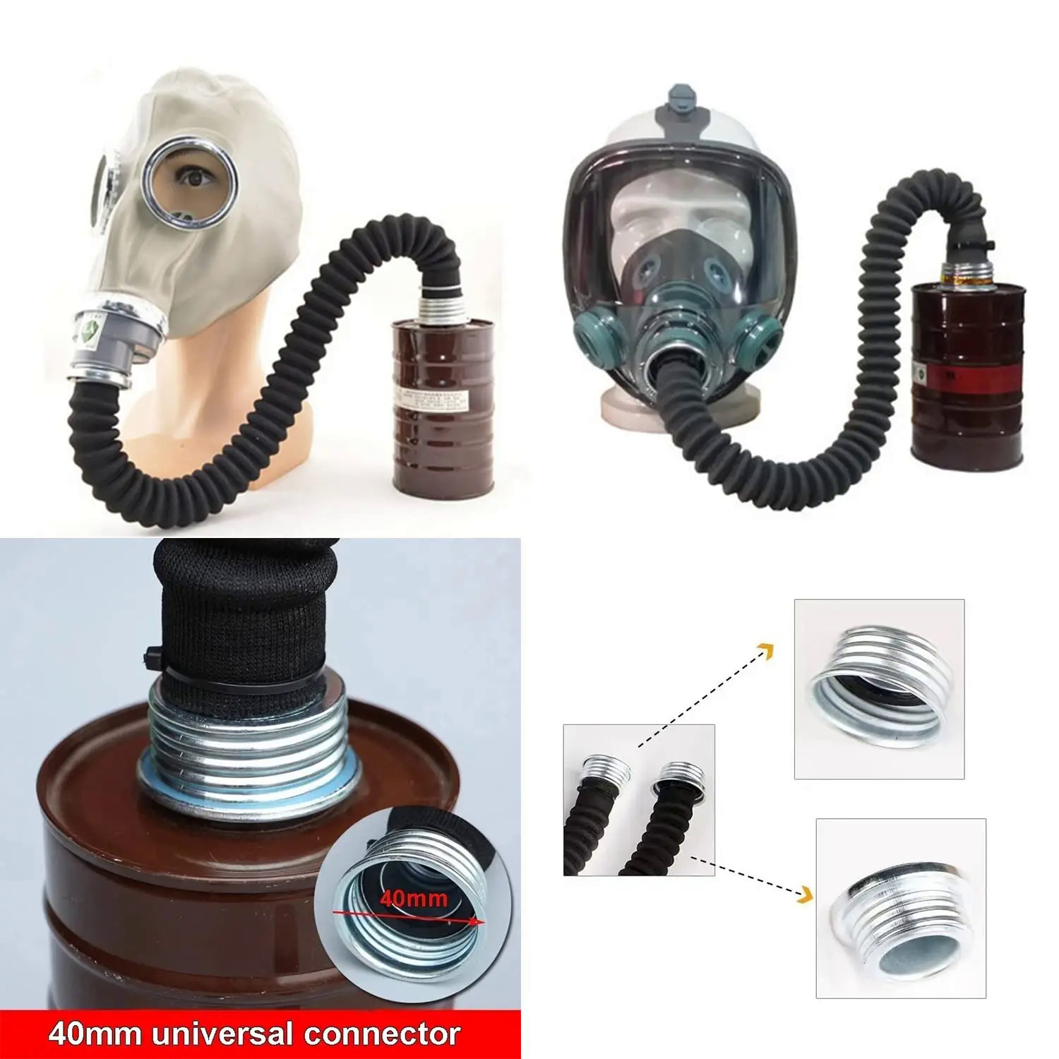0.5M/1M RD40 40mm Connection Pipe For Gas Mask Respirator Rubber. 