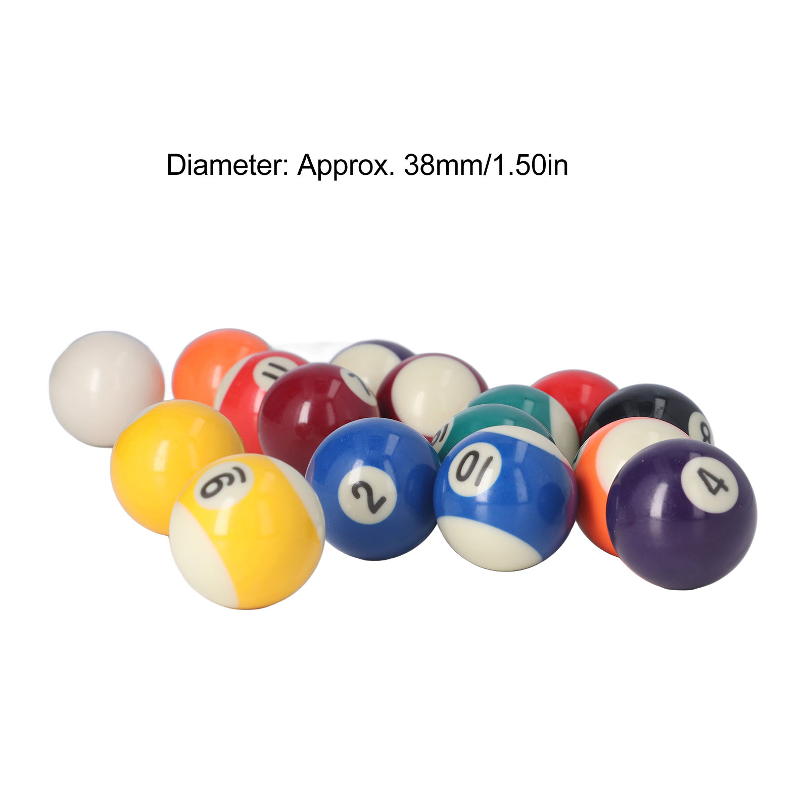 16pcs Mini Pool Balls American Style Multiple Colors 1.5inch Resin Pool Table Balls for Game Rooms Recreation Games. 
