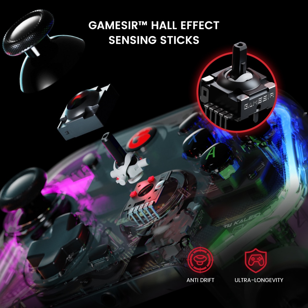 GameSir T4 Kaleid Gaming Controller Anti-drift Wired Gamepads with Hall Effect for Nintendo Switch PC Steam Android TV Box. 
