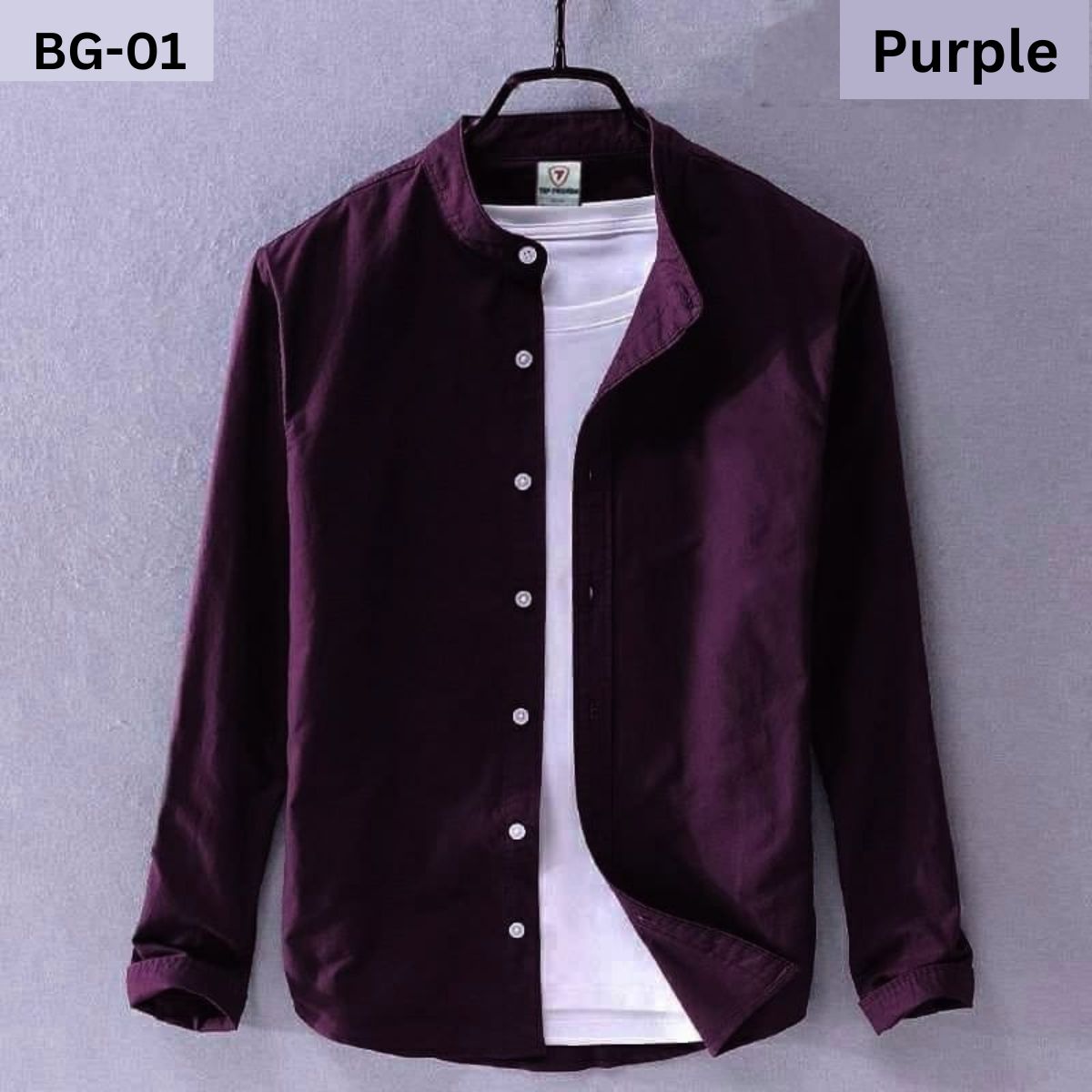 Winter Comfortable Ban Collar White Casual Shirt for men. 