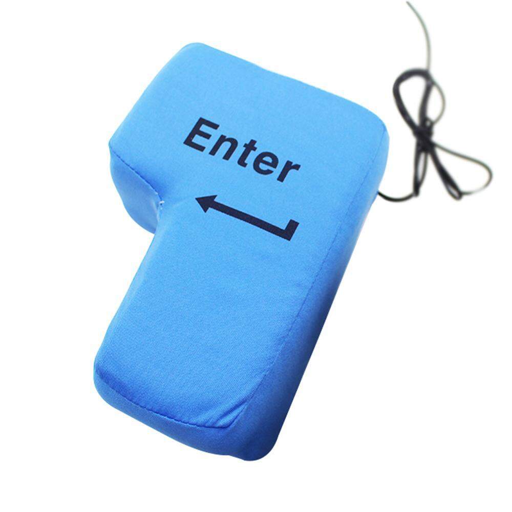 Big Enter Key Throw Pillows With USB Office Stress Relief Vent Noon Desktop Break Doll Toy