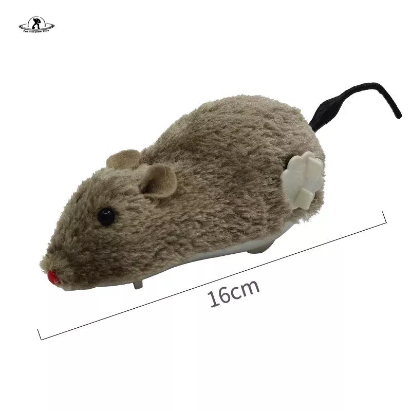 Hot Creative Funny Clockwork Spring Power Plush Mouse Toy Cat Dog Playing Toy Mechanical Motion Rat Pet Accessories Cat Toys. 