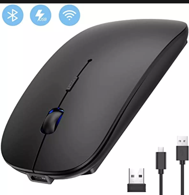 Rechargeable Wireless Optical Mouse, Wireless Computer Gamer 2.4GHz Mouse - Wireless Mouse. 