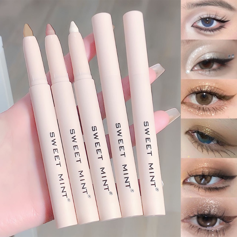 SWEET MINT Exquisite 6 Colors Glitter Matte Lying Silkworm Pen Smooth Long-lasting Waterproof Shiny Shadow Eyeshadow Stick Makeup Beauty Tools. 