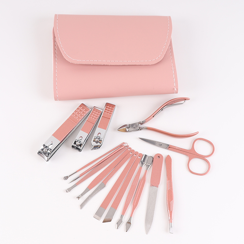 ew 16 cs anure Set ail Cer Scissors rooming it Art Cutle tility ools Stainless Steel ail Clipper anure Set with Leather aing