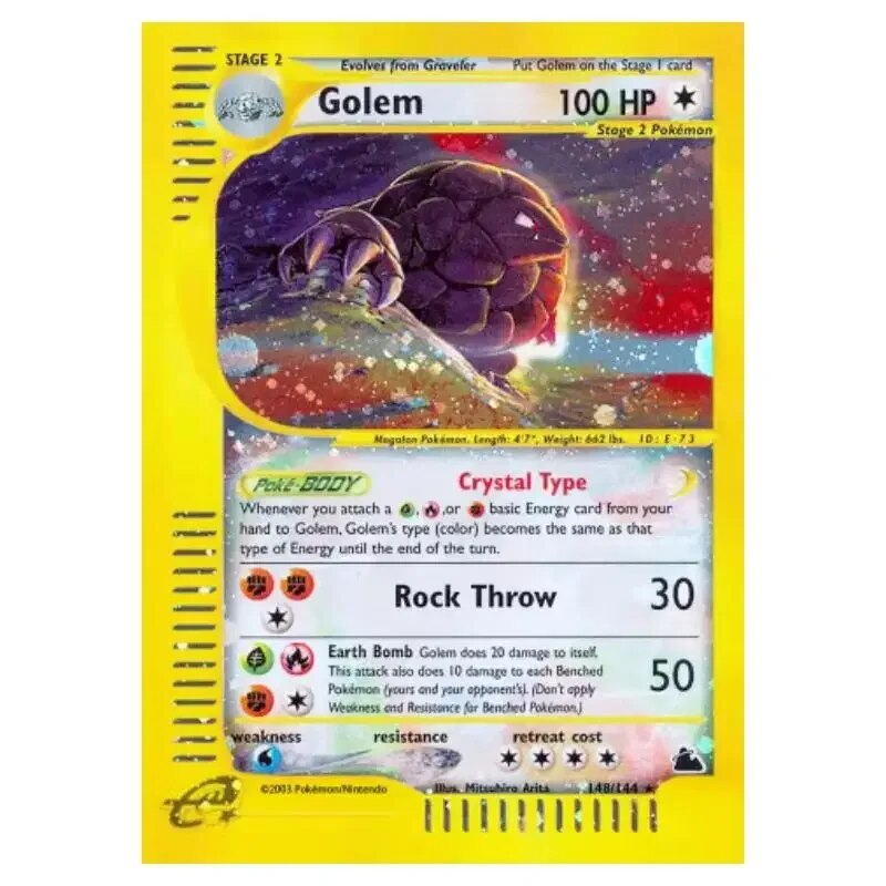 Pocket Monsters Charizard Golem Self Made English American Version Anime Game Characters Classic Series Collection Card Toy. 
