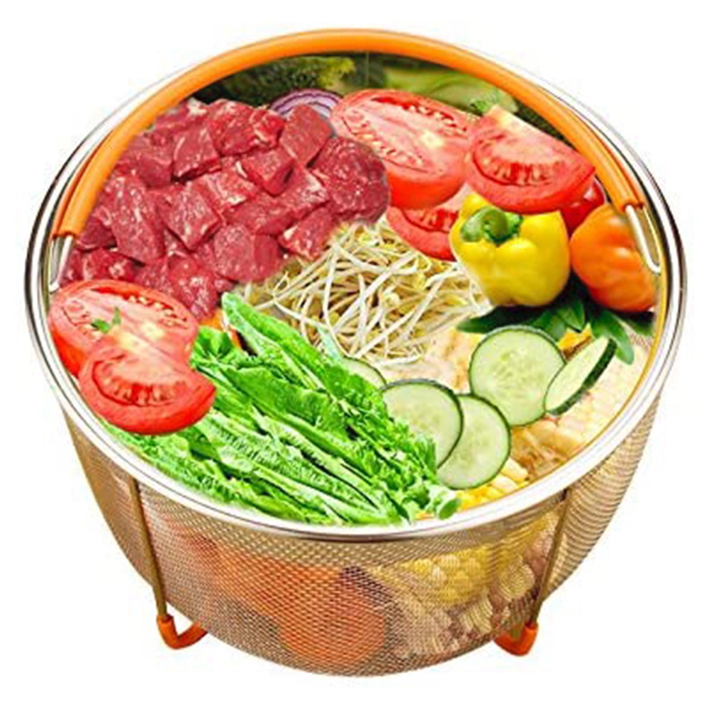 Stainless Steel Steamer Basket Set,Instant-Pot Accessories for Ninja Foodi Pressure Cooker & Multi Cooker,6Qt. 