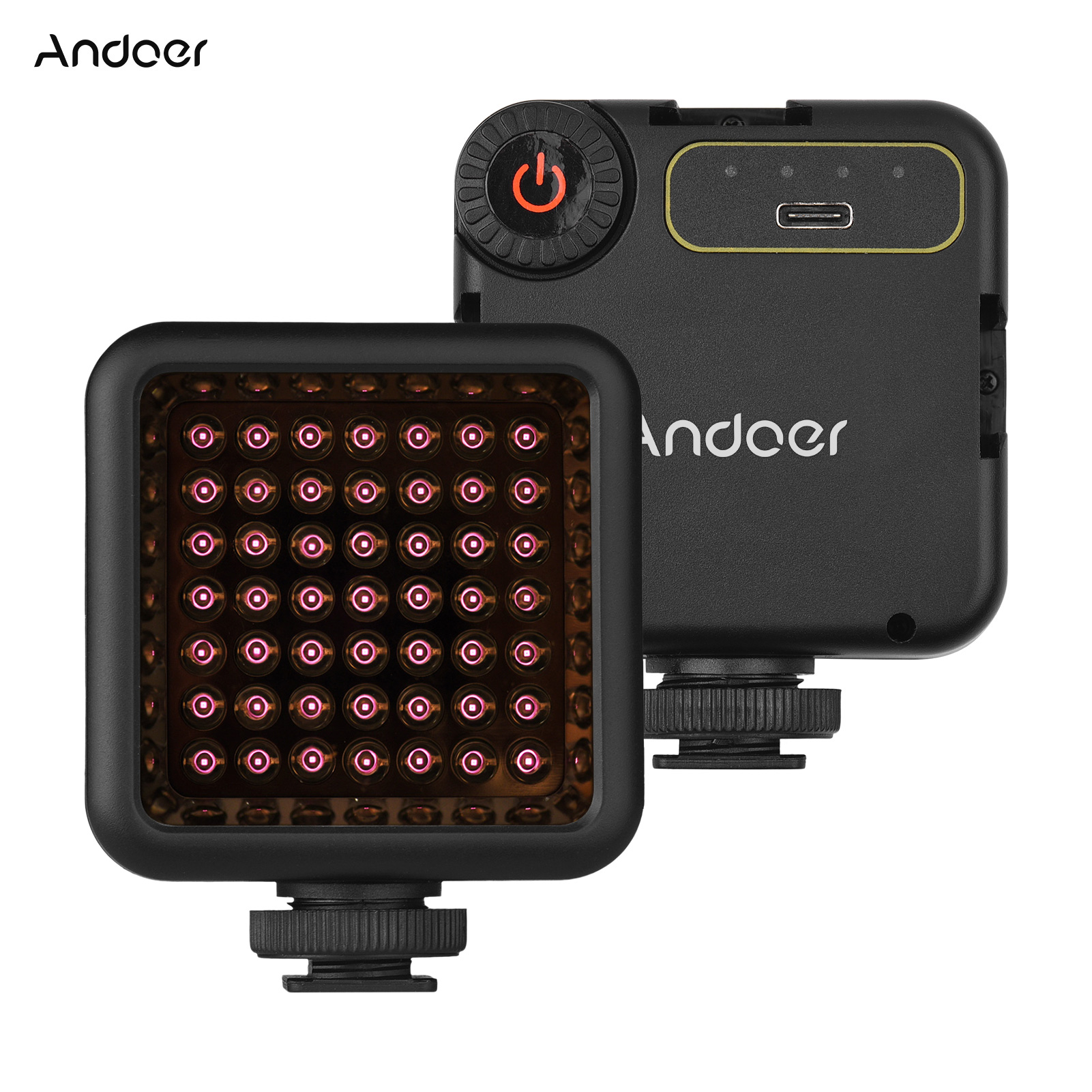 IR49S Mini IR Night Vision Light Infrared Photography Light for Video Camera Camcorder Built-in Recharge-able Ba-tte-ry with 3 Cold Shoe Mount for Vlog Video Recording. 