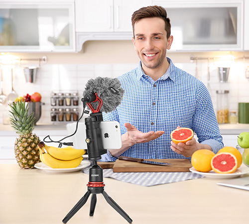 BOYA BY-MM1 (for iPhone, Android Smartphones, DSLR Cameras Camcorders - Battery-Free Camera Microphone Vlog Video Mic) 1 Year official warranty On-Camera Shotgun Microphone. 
