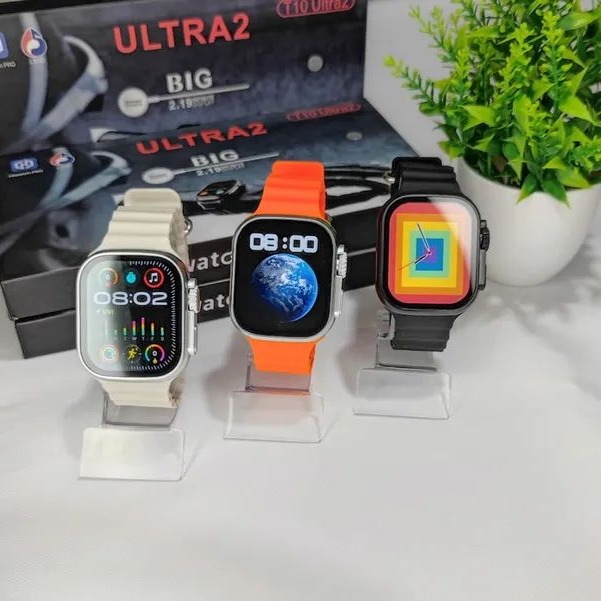 T10 Ultra 2 Smart Watch 2.19 inch Large Infinite Display Magnetic Wireless Charging Bluetooth Calling Feature IP67 Waterproof Heart Rate Sleep Monitoring, T10 Ultra Smartwatch For Men and Women. 