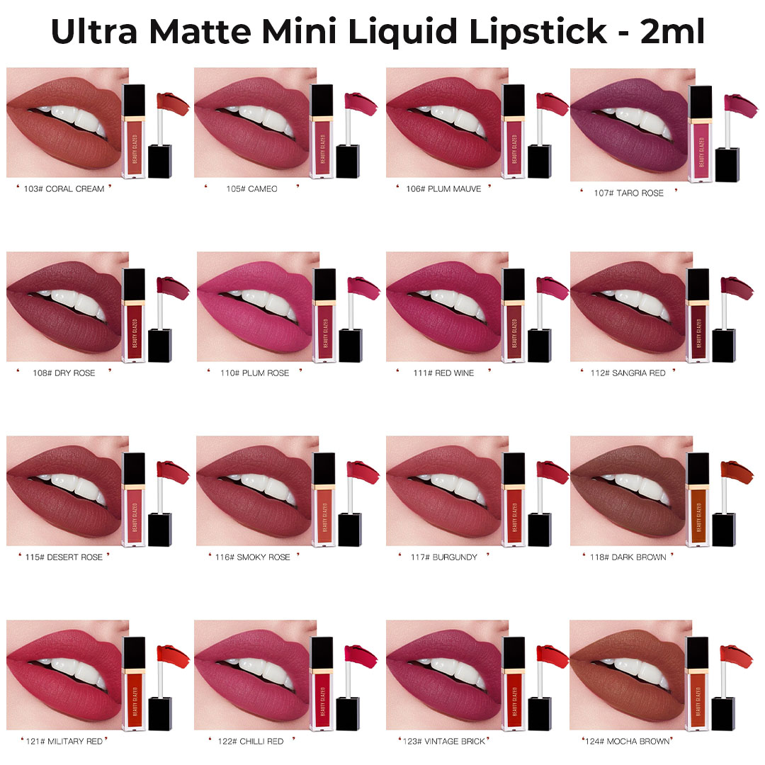 beauty glazed mini lipstick swatches