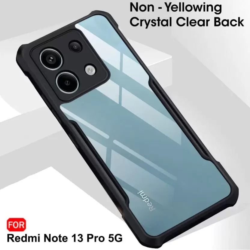 Back Cover for Redmi Note 13 Pro 5G (Transparent,Black)