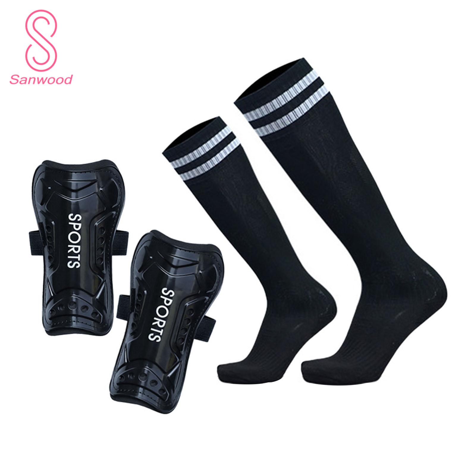 Football Shin Pads Premium Youth Soccer Shin Guards with Socks Lightweight Impact Resistant Protective Gear for Kids Adjustable Hard Shell Shin Pads for Soccer Players in Asia