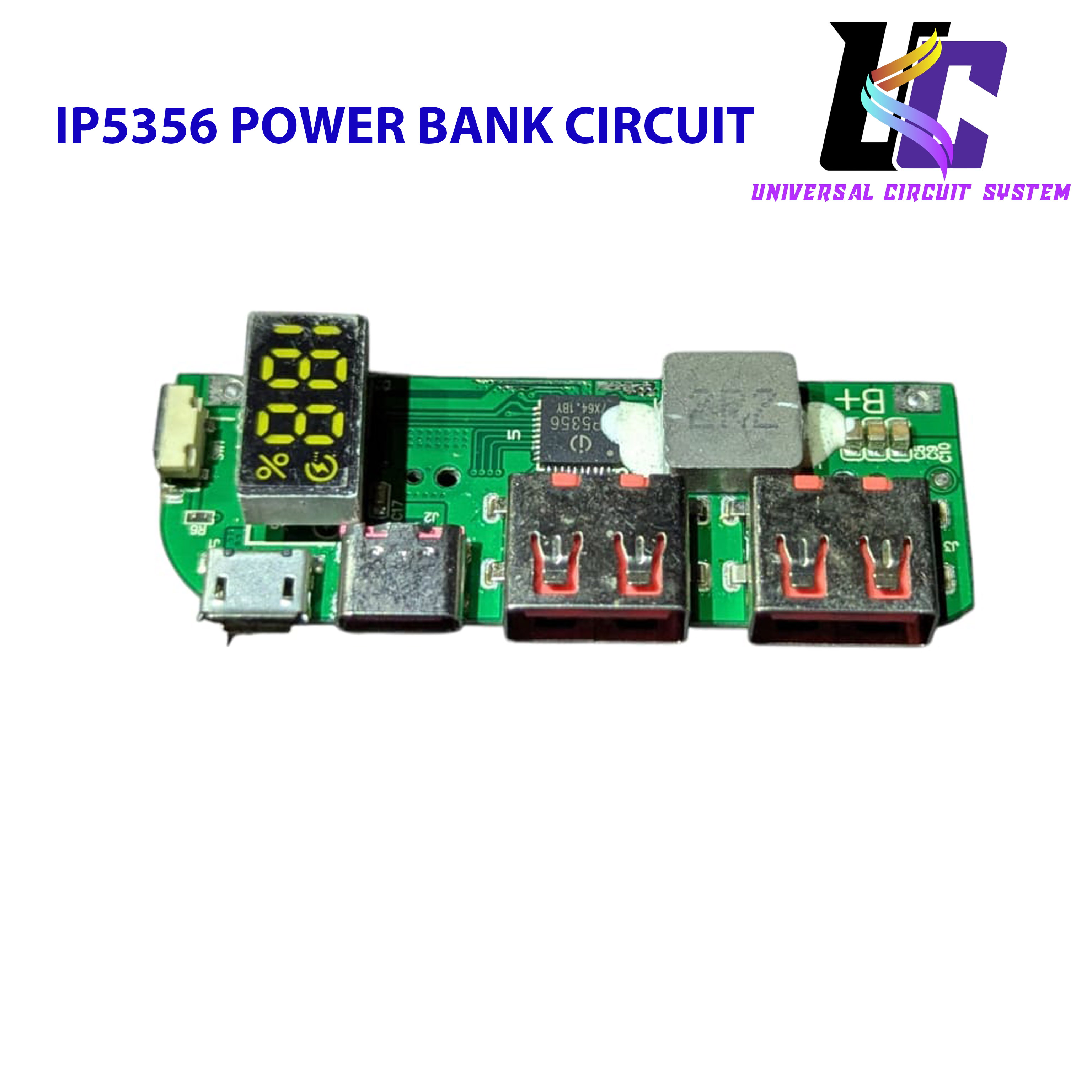 22.5W Fast Charging Bank Module IP5356 TYPE-C Micro USB PD 22.5W ip5356 Fast Charging Power Bank Circuit With Display. 