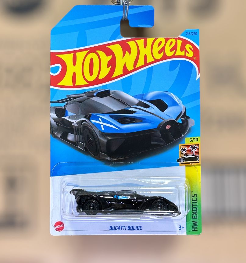 Hot Wheels 2023 Release (Mainline) Bugatti Bolide Black - Blue, Scale - 1:64