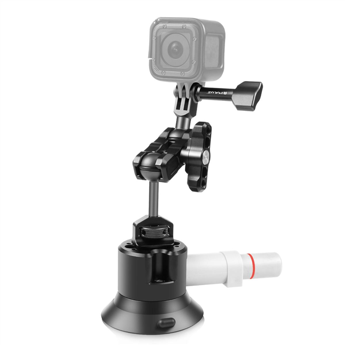 PULUZ Car Suction Cup Mount Action Camera Mount For GoPro Hero 11/10/9/8 Bracket 3Inch Dual Rotatable Ballheads