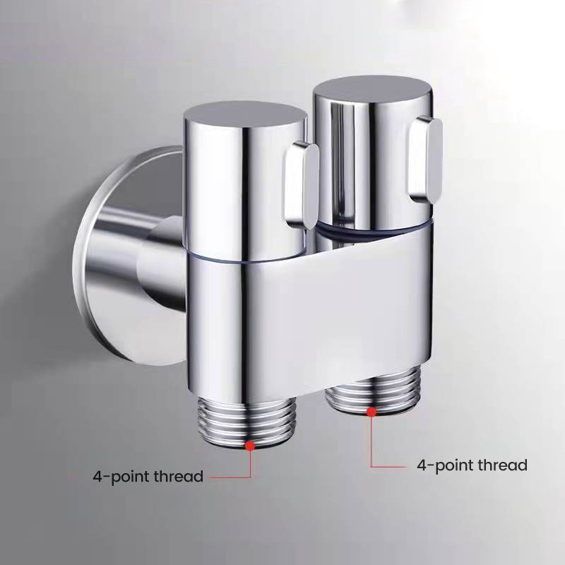 （New）1Pc G1/2 Zinc Alloy Three-way Filling angle Valve wall mount One Into Two Out water Cleaning prayer bathroom Acceorie. 