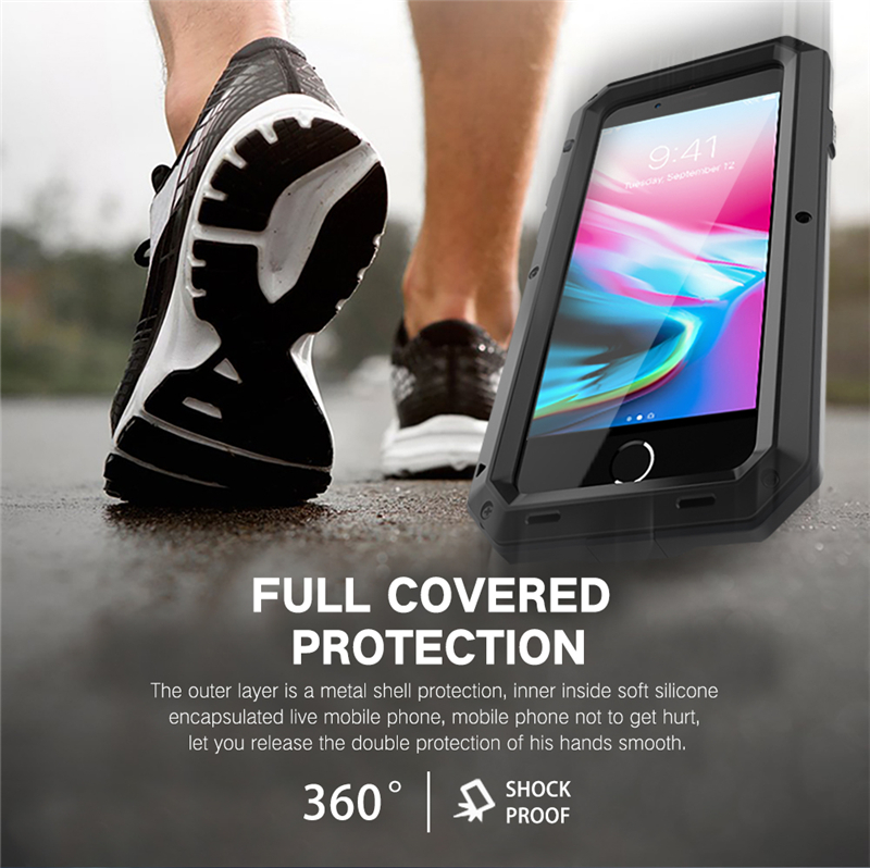 Armor Heavy Duty Protection Case for iPhone 7 8 Plus XR X Xs 11 12 13 Pro Max 14 15 Plus SE SE2 360 Metal Tank Shockproof Cover. 